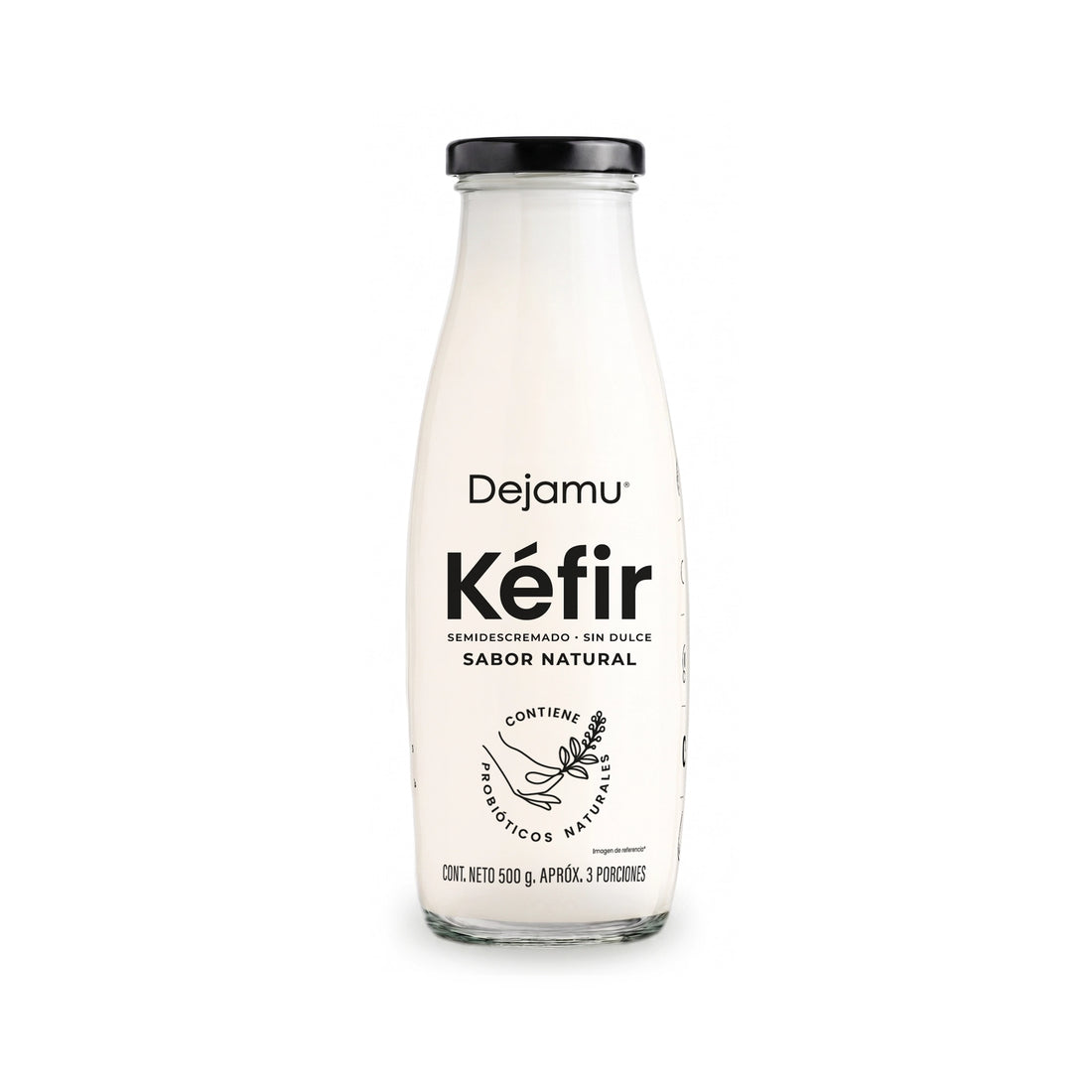 Kéfir botella de vidrio