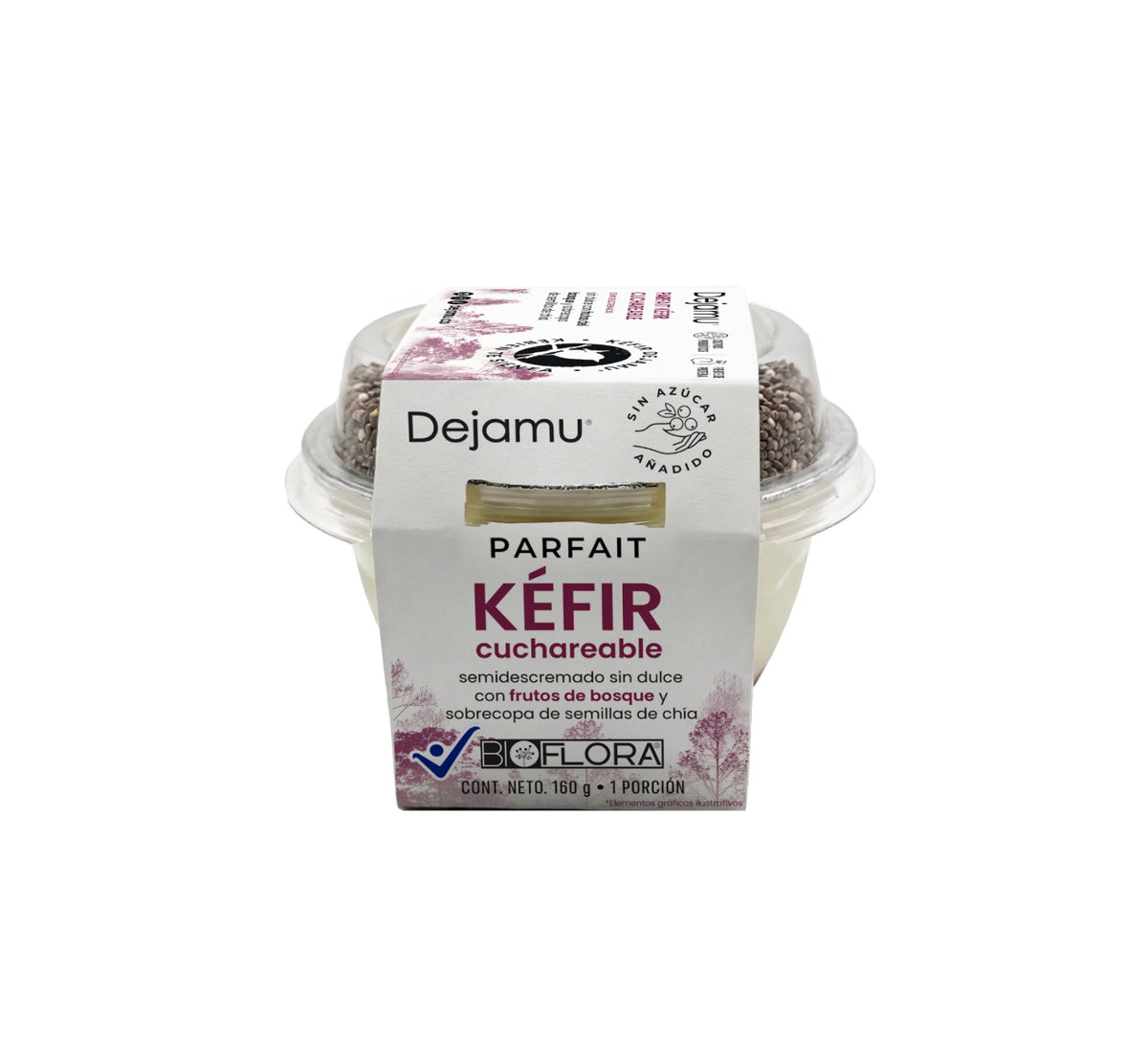 Parfait de kéfir con semillas de chía