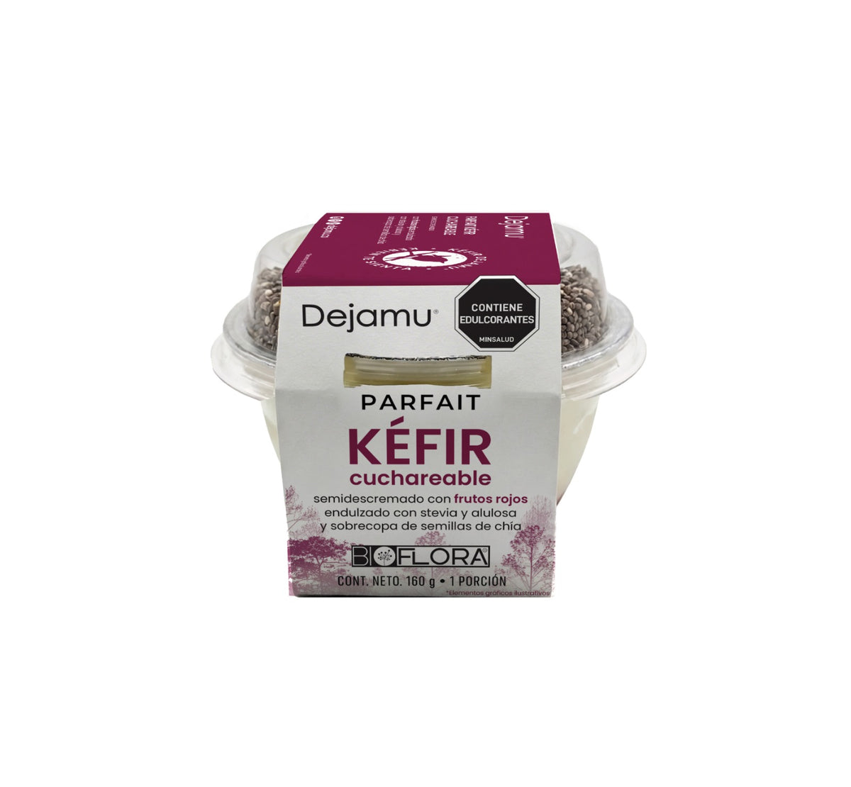 Parfait de kéfir con semillas de chía