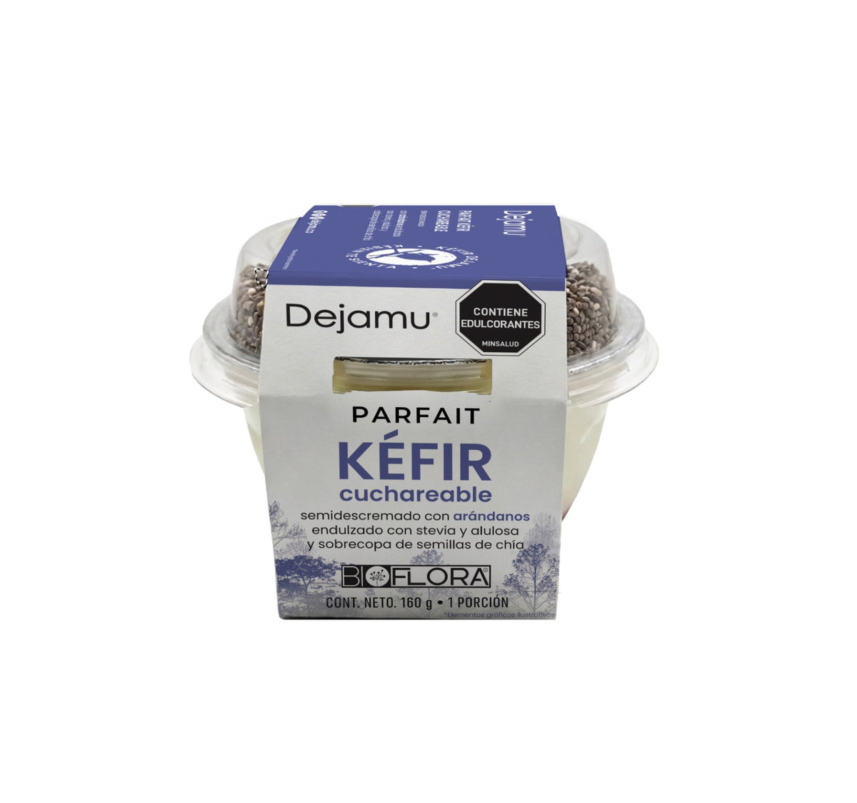 Parfait de kéfir con semillas de chía