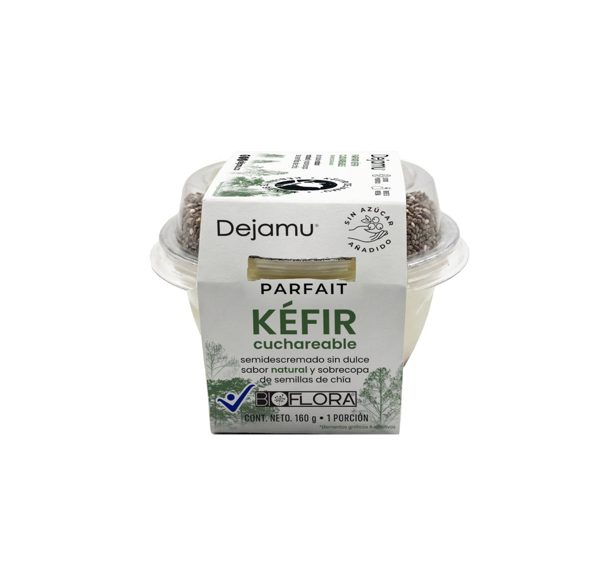 Parfait de kéfir con semillas de chía